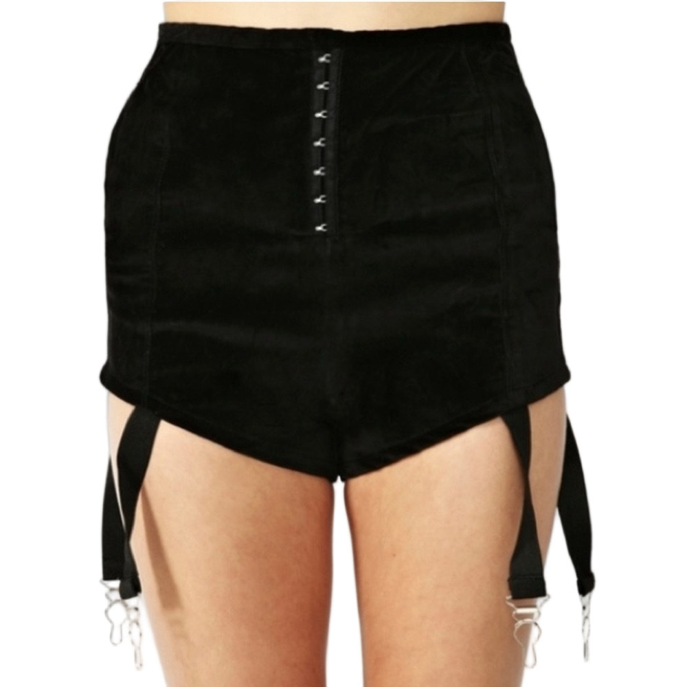 Rare UNIF Velvet Garter Shorts — Archived — Size S — Perfect Condition